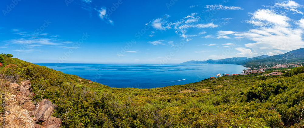 Obraz premium Overview of the coast of Cala Gonone, Sardinia