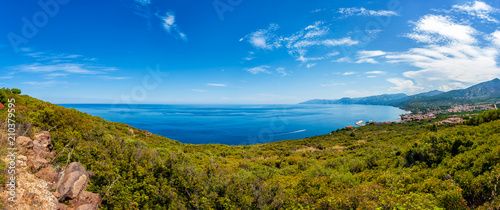 Overview of the coast of Cala Gonone, Sardinia