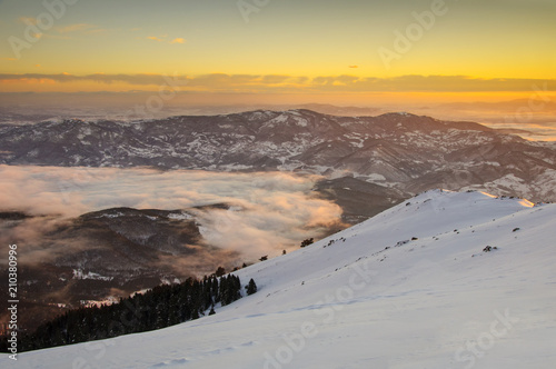 Uludağdan akşam, gün batımı photo