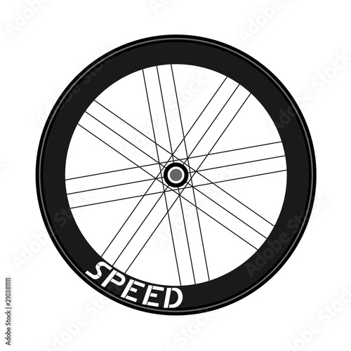 Road bike wheel illustration