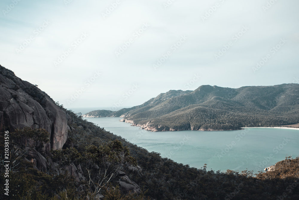 Waves and Beach Tasmanian Landscape of Wineglass Bay