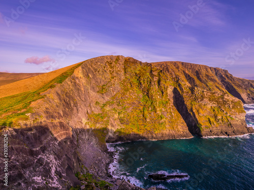 The Kerry Cliffs in Ireland - amazing sunset view