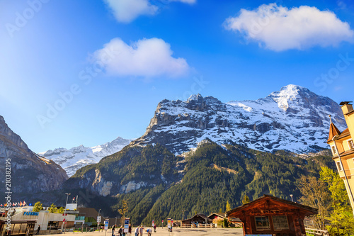 Grindelwald bus station located close to Grindelwald main railway station