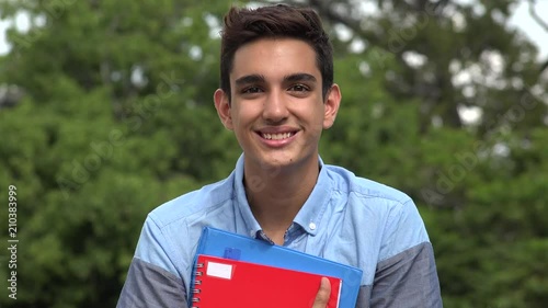 Happy Male Hispanic Student Teenager
