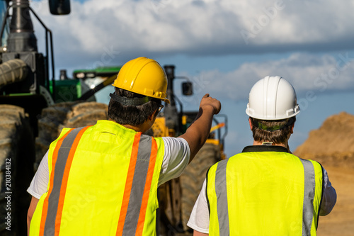 Construction forman providing direction
