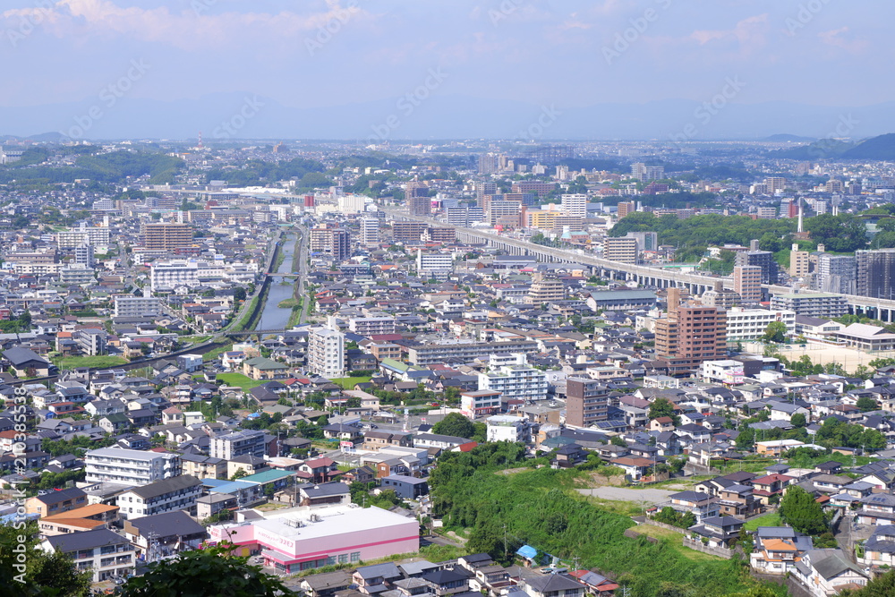 花岡山頂上から観た熊本市西区の街並み