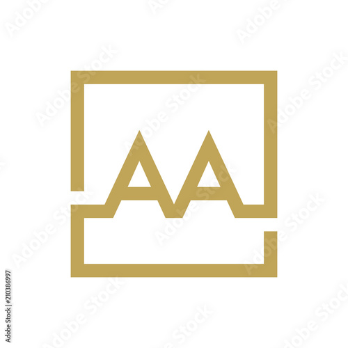 AA letter logo line square