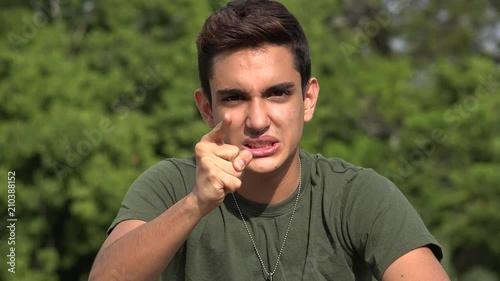 Angry Male Hispanic Teenage Soldier Recruit
