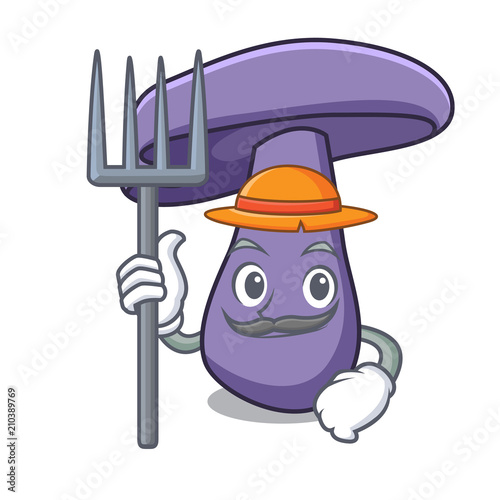 Farmer blewit mushroom character cartoon