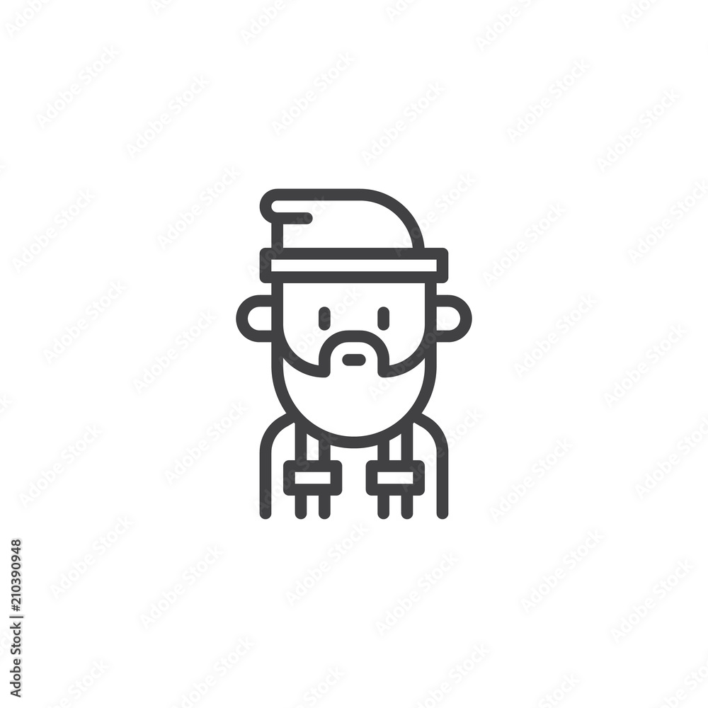 Lumberjack man outline icon. linear style sign for mobile concept and web design. lumber jack person simple line vector icon. Symbol, logo illustration. Pixel perfect vector graphics Lumberjack man outline icon. linear style sign for mobile concept and web design. lumber jack person simple line vector icon. Symbol, logo illustration. Pixel perfect vector graphics