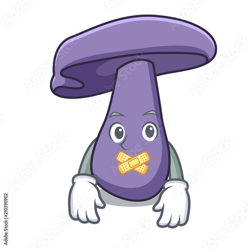 Silent blewit mushroom mascot cartoon