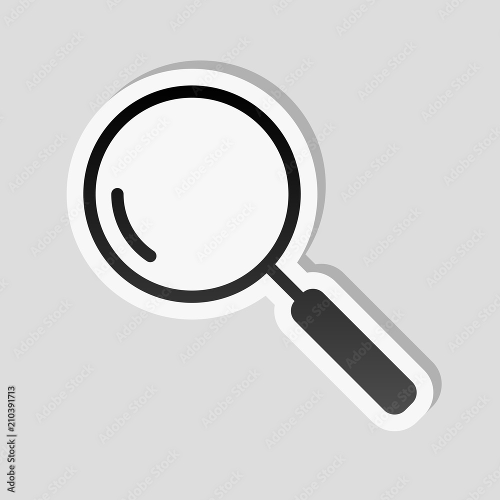 Loupe, search or magnifying. Linear icon, thin outline. Sticker Loupe, search or magnifying. Linear icon, thin outline. Sticker