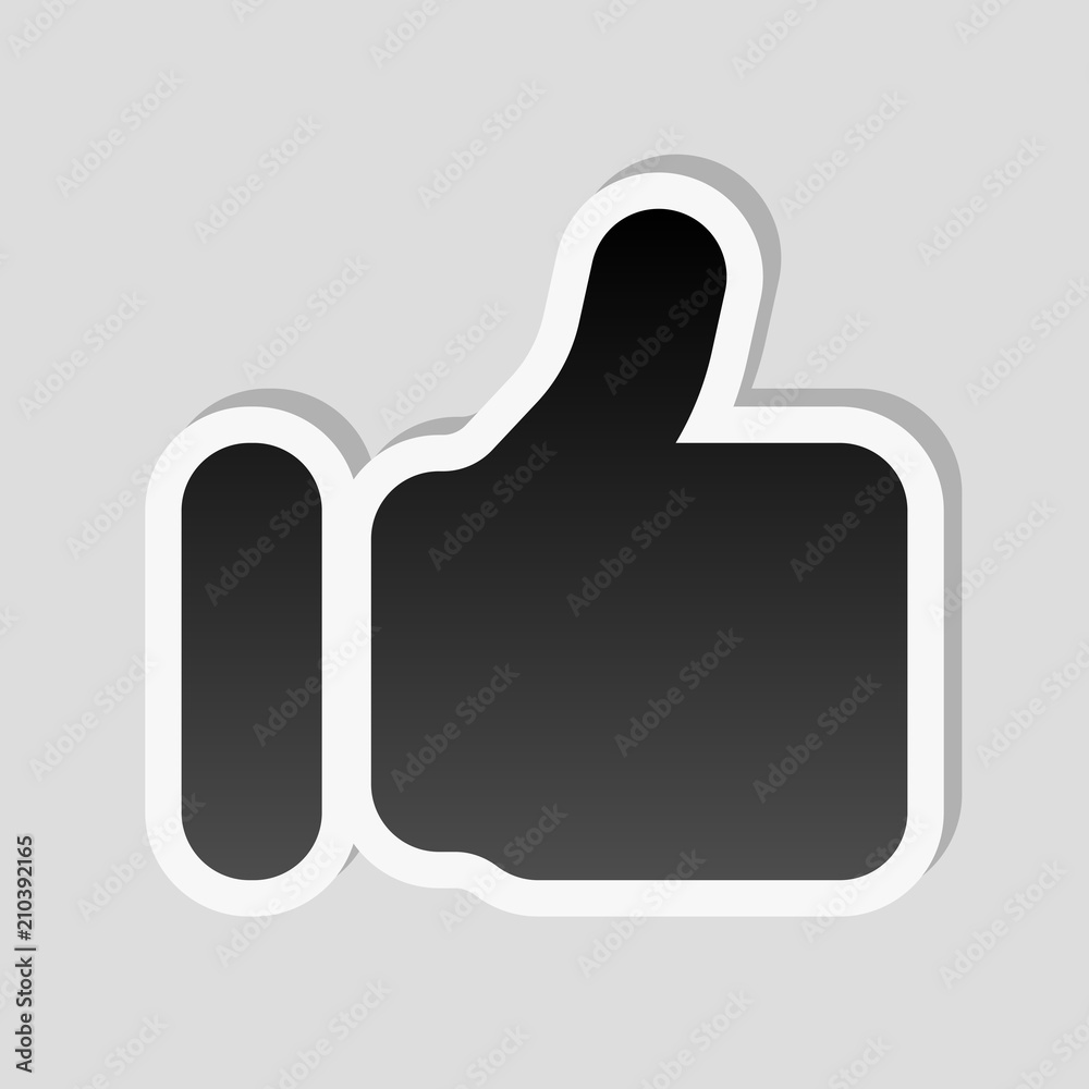 Simple like icon. Social symbol. Sticker style with white border Simple like icon. Social symbol. Sticker style with white border