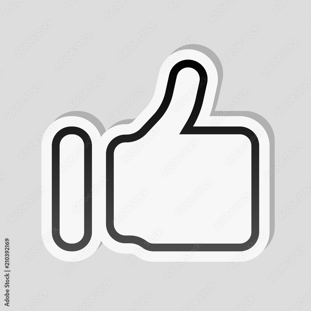 Simple like icon. Social symbol. Sticker style with white border Simple like icon. Social symbol. Sticker style with white border