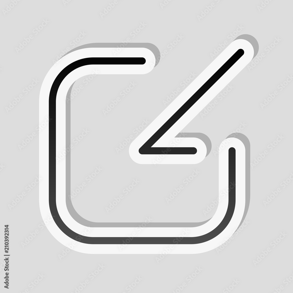Share, login or download. Diagonal arrow into square. Sticker st