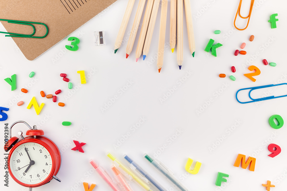 Back to school concept with office supplies Back to school concept with office supplies