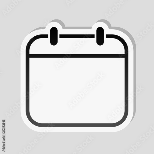 Free Download Simple calendar, Linear, thin outline. Sticker style with white - GFXLoad
