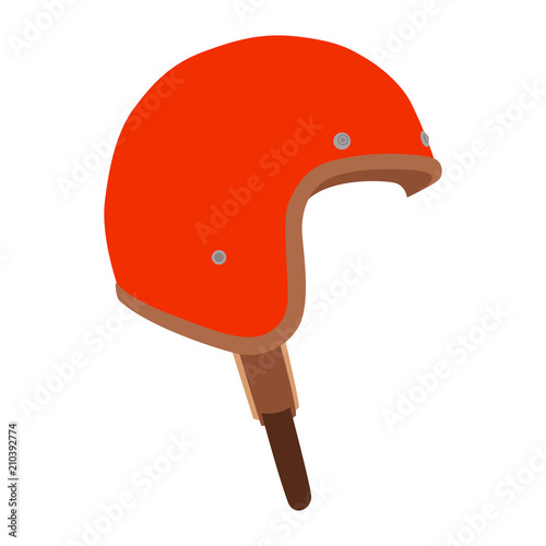 motorcycle helmet vintage vector illustration flat style 
