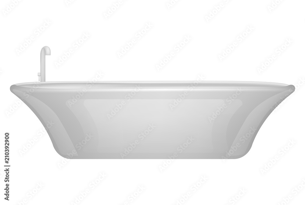 Modern bathtub mockup. Realistic illustration of modern bathtub vector mockup for web design isolated on white background Modern bathtub mockup. Realistic illustration of modern bathtub vector mockup for web design isolated on white background