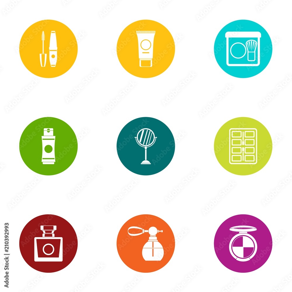 Human beauty icons set. Flat set of 9 human beauty vector icons for web isolated on white background Human beauty icons set. Flat set of 9 human beauty vector icons for web isolated on white background