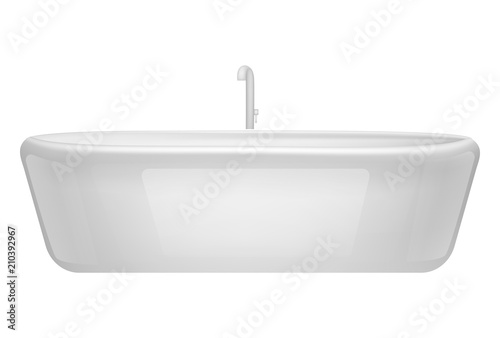 Bathroom bathtub mockup. Realistic illustration of bathroom bathtub vector mockup for web design isolated on white background