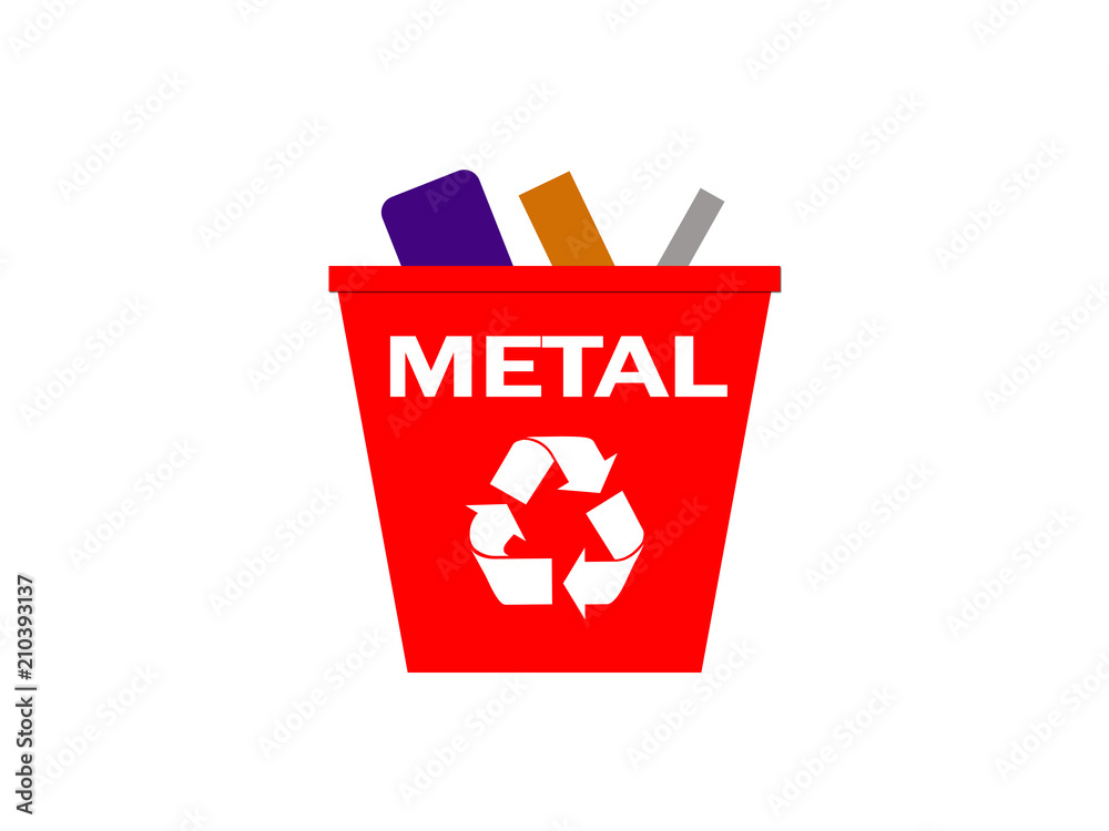 Red Recycle Garbage Bin with Metal Red Recycle Garbage Bin with Metal