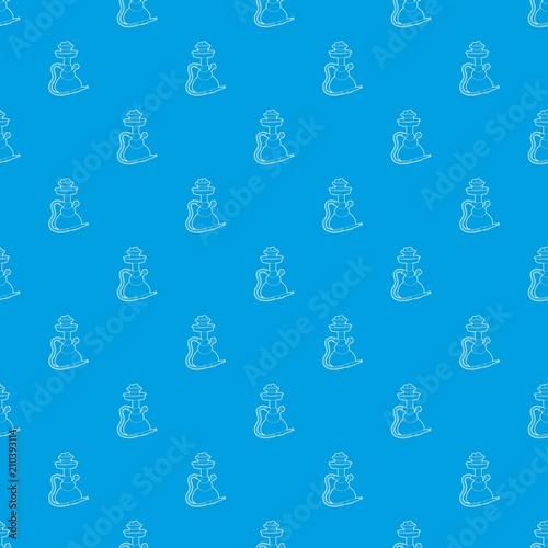 Hookah pattern vector seamless blue repeat for any use