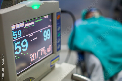 Modern vital sign monitor in the hospital