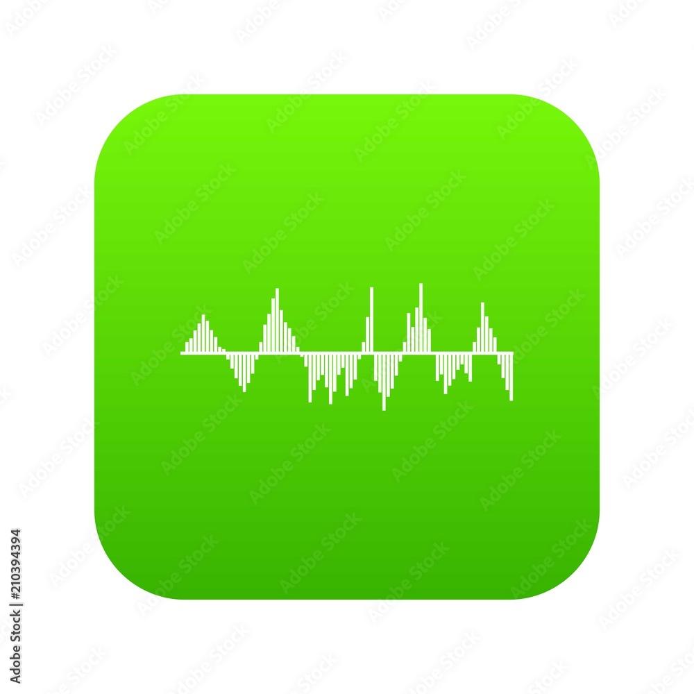 Audio digital equalizer technology icon digital green for any design isolated on white vector illustration
