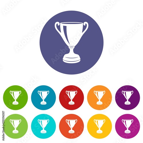 Goblet icons color set vector for any web design on white background