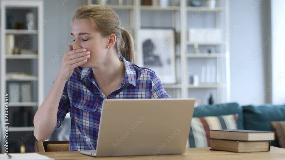 Sick Creative Woman Coughing at Work in Office, Cough Sick Creative Woman Coughing at Work in Office, Cough
