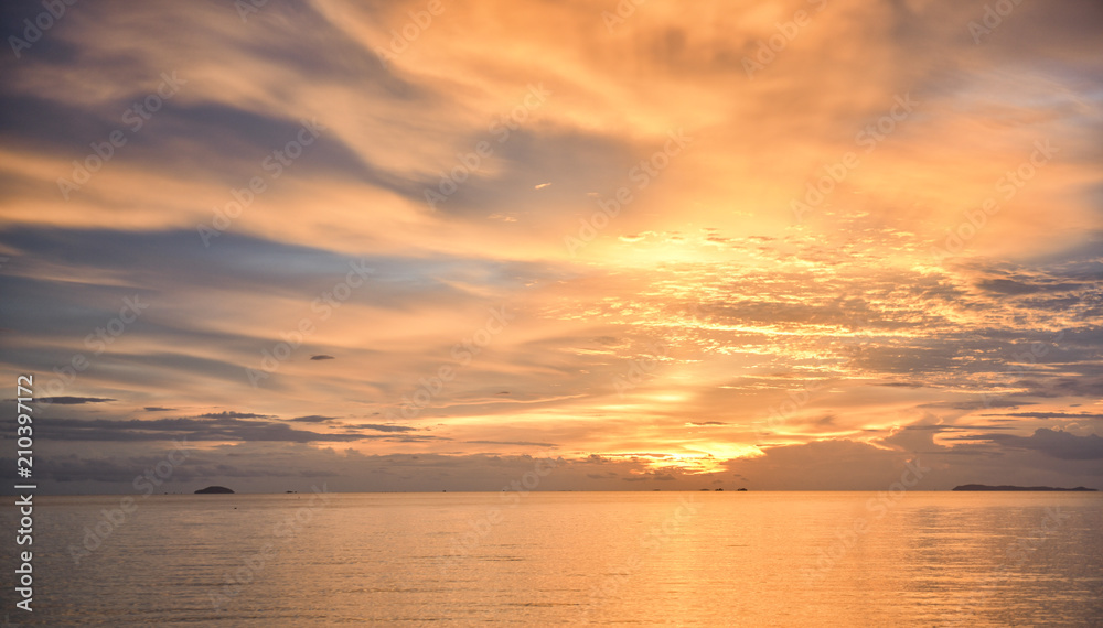 golden sunset with sea and cloud golden sunset with sea and cloud