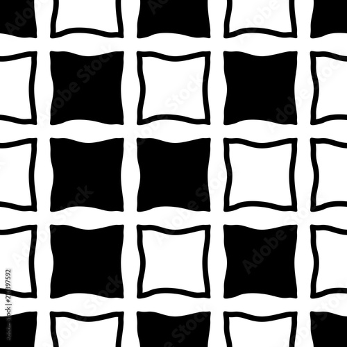 Geometric seamless pattern. Square with uneven edges