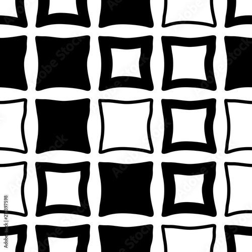 Geometric seamless pattern. Square with uneven edges