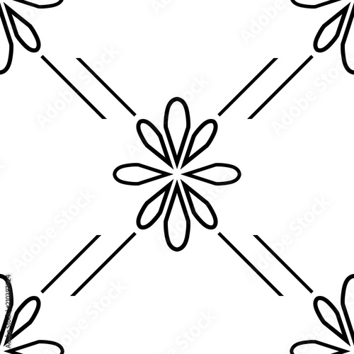 abstract floral seamless pattern with flowers, netting and leaves