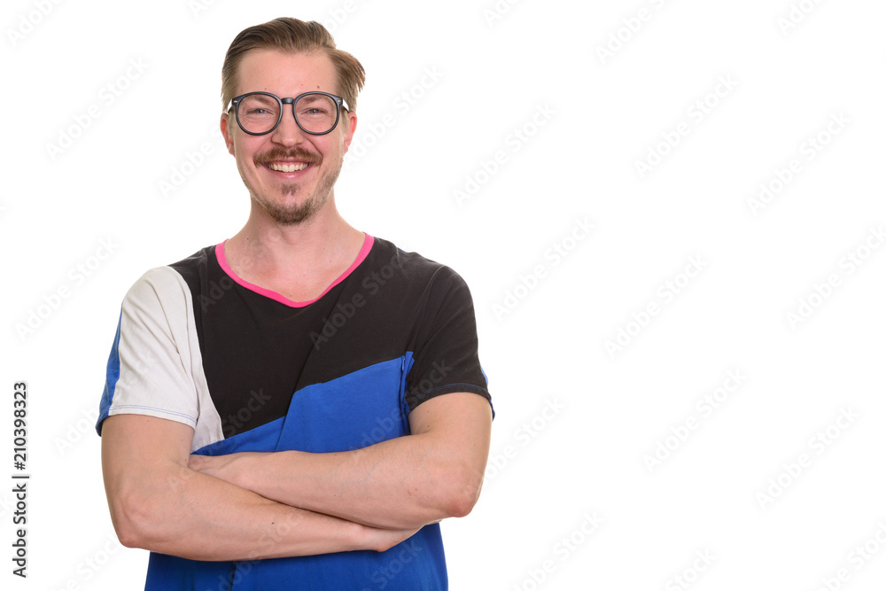 Portrait Of Man Isolated Against White Background Portrait Of Man Isolated Against White Background