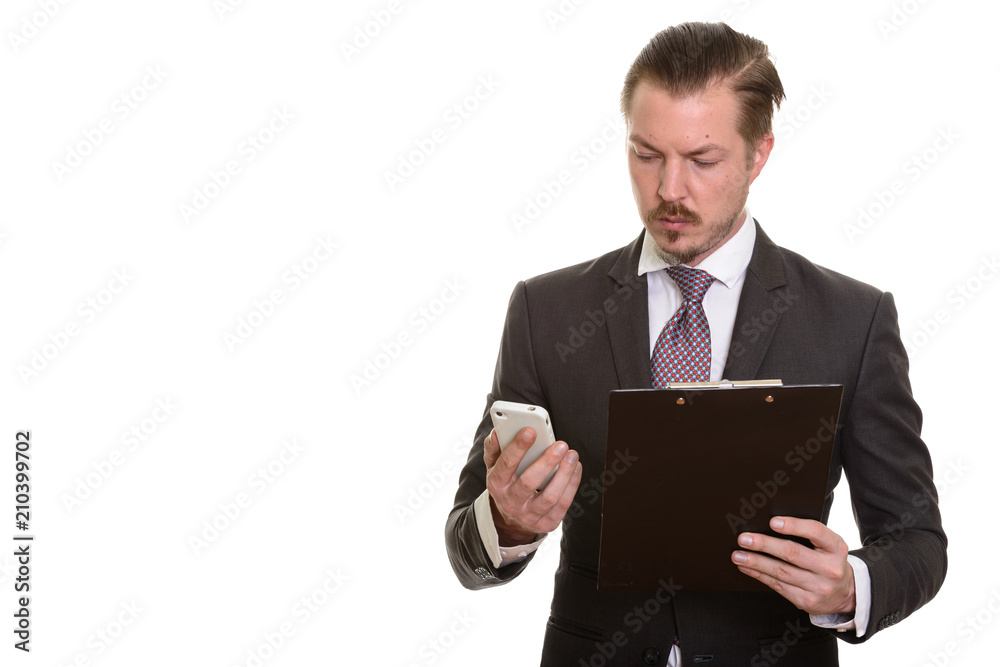 Portrait Of Man Isolated Against White Background Portrait Of Man Isolated Against White Background
