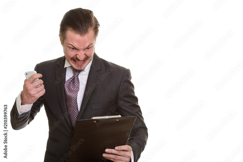 Portrait Of Man Isolated Against White Background Portrait Of Man Isolated Against White Background