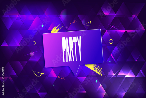 Party violet shine dark banners. Vector illustration. photo