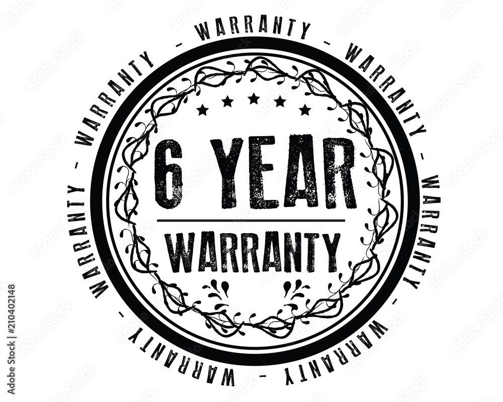 Obraz premium 6 years warranty icon vintage rubber stamp guarantee