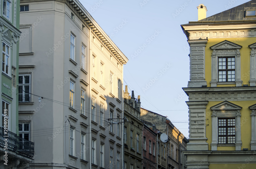 Obraz premium View of old Lviv faced, Ukraine