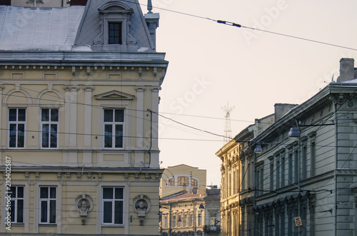 View of old Lviv faced, Ukraine