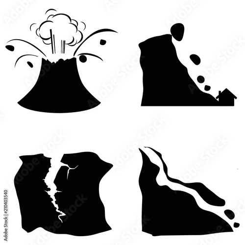 mountain volcano earthquake Landslide icon