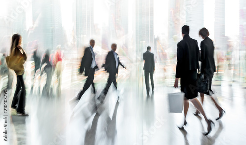 group of people in the lobby business center