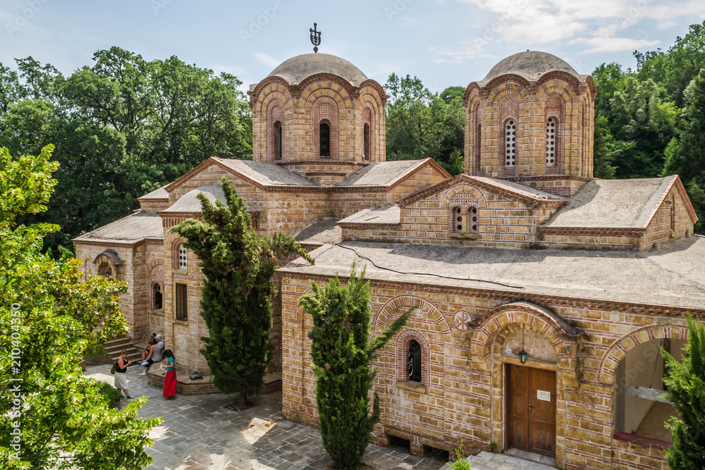 Leptokaryá, Greece - June 07, 2018: Olympus - New Orthodox monastery of St. Dionysius the village of Litohoro 