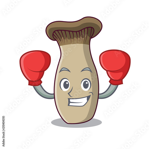 Boxing king trumpet mushroom character cartoon