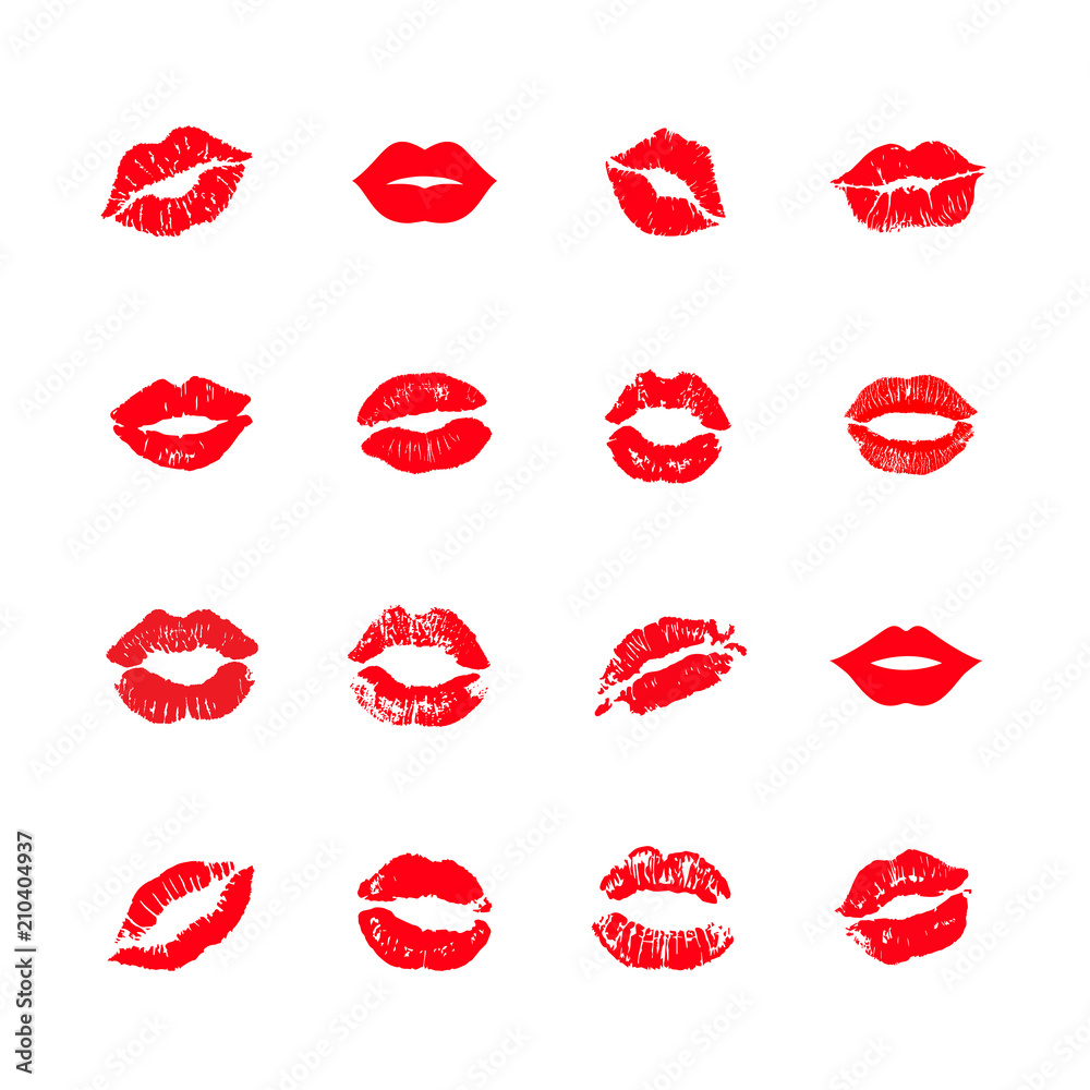 Print of lips kiss vector background Print of lips kiss vector background