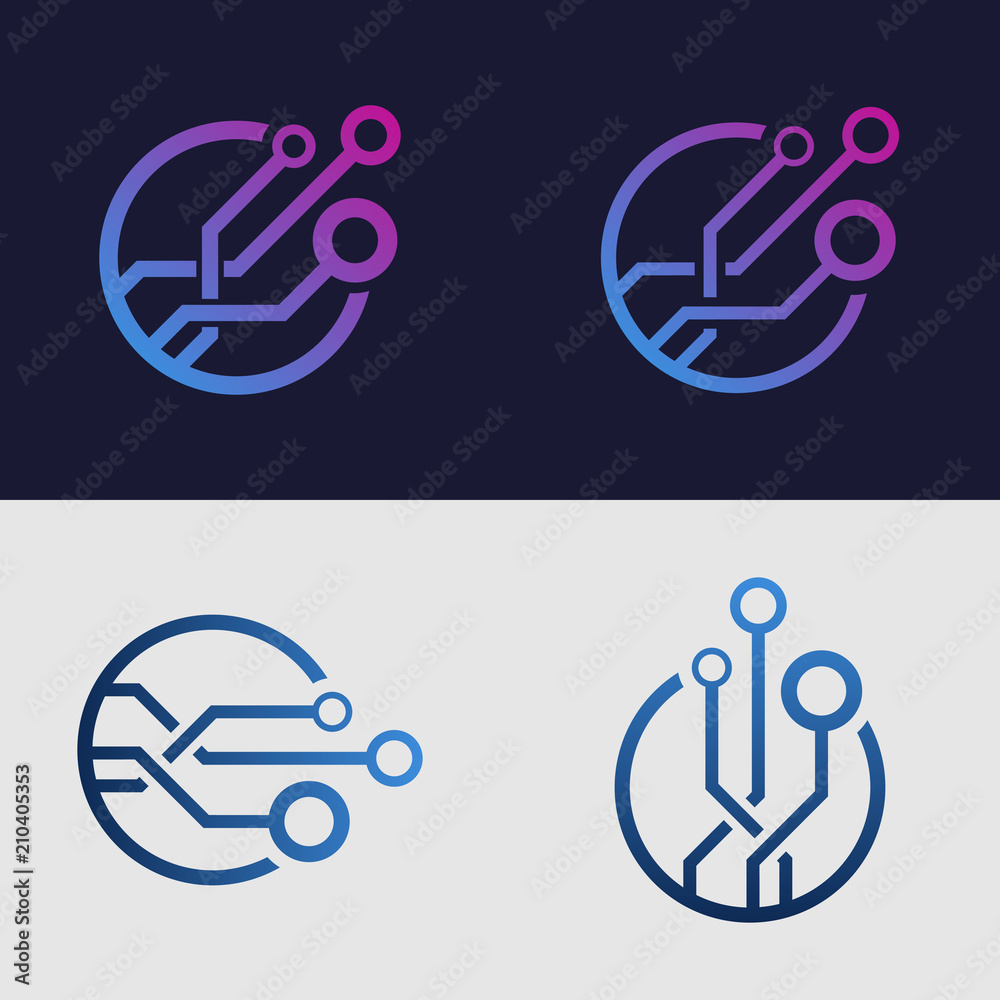 Technology logo design. Tech element. Technology logo design. Tech element.