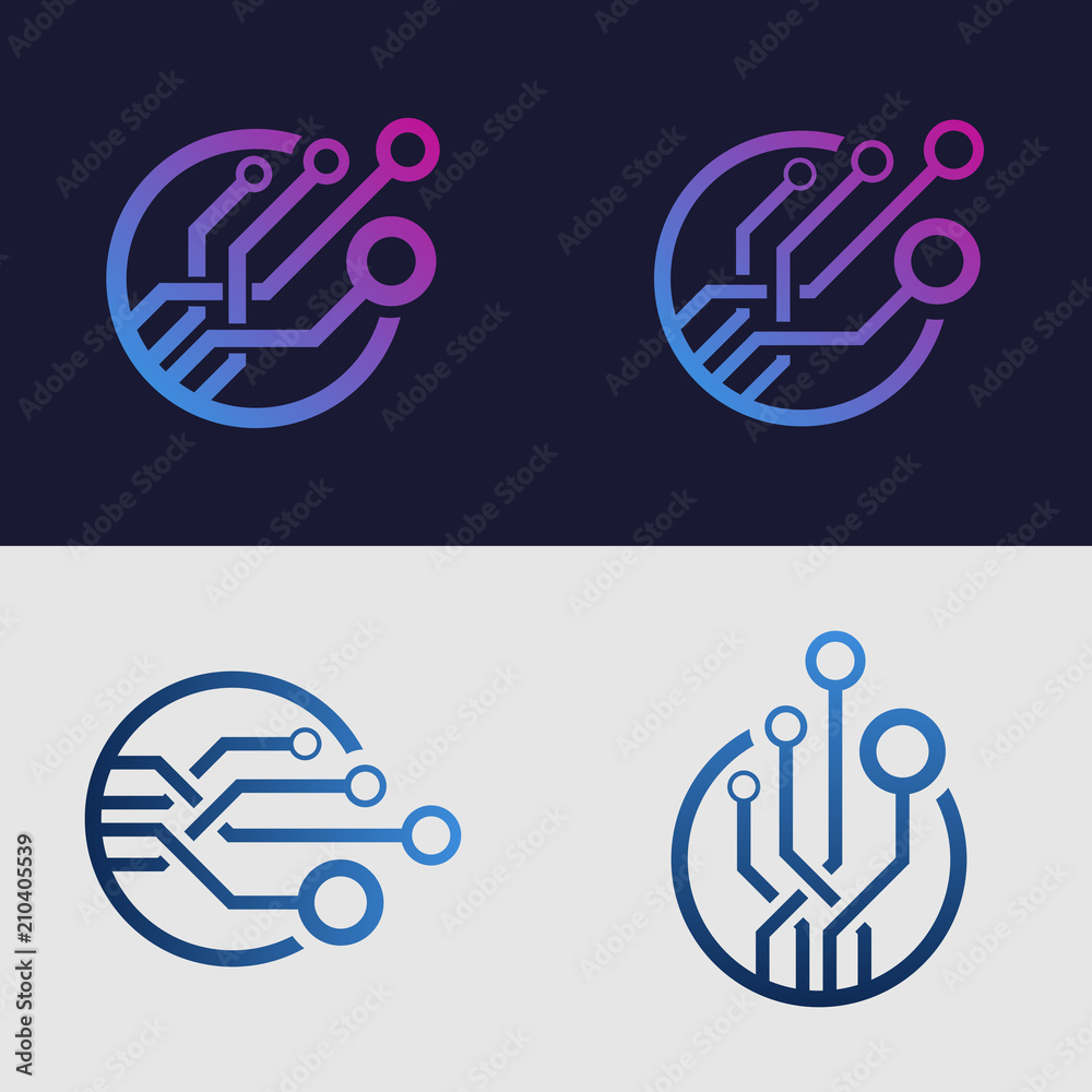 Technology logo design. Tech element. Technology logo design. Tech element.