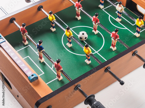 Mini table football foosball soccer with players and ball
